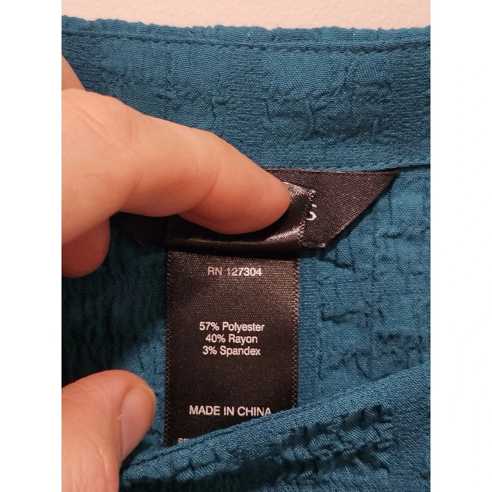 Ali Miles NWT Woman's 3xl Pockets‎ Tunic Blouse Turquoise